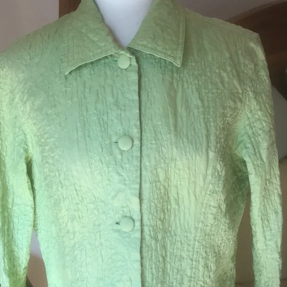 Coldwater Creek Silk Quilted Jacket Size PL Large Petite - Picture 4 of 17